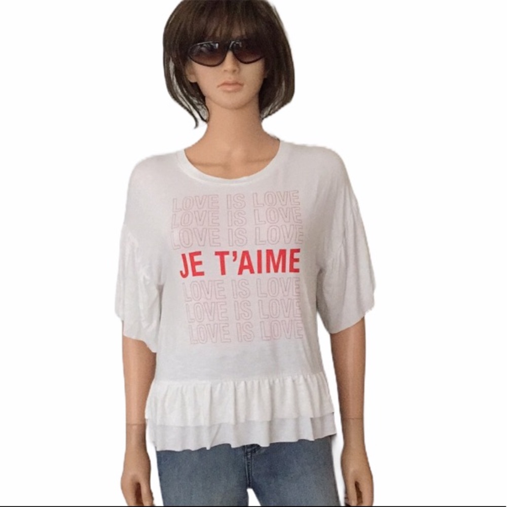 JE T’AIME Print White T-Shirt by Art Class - Picture 9 of 9